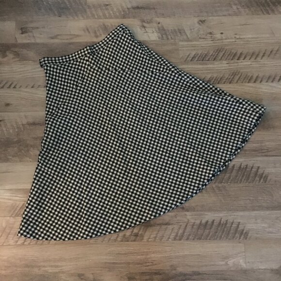 Vintage Rockabilly Houndstooth A-Line Midi Skirt 28W - Picture 9 of 15